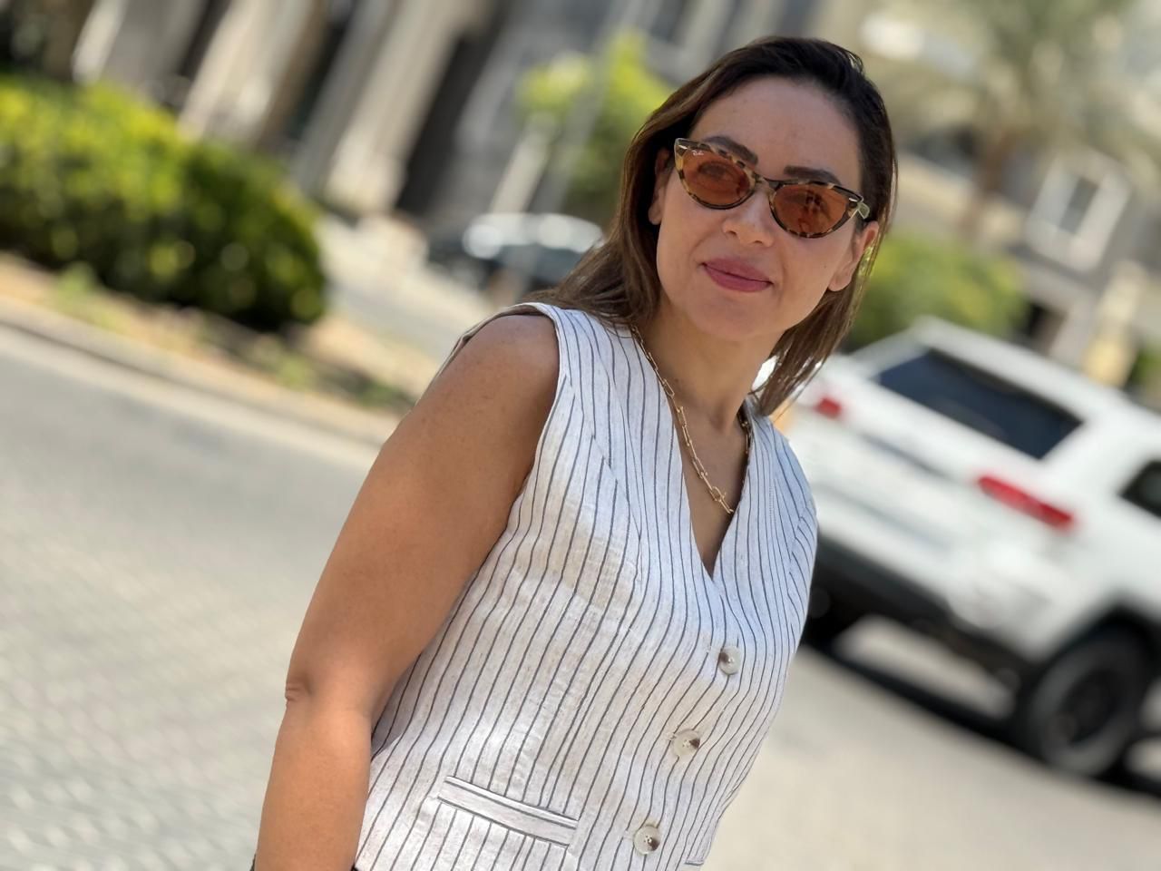 Linen Striped Vest