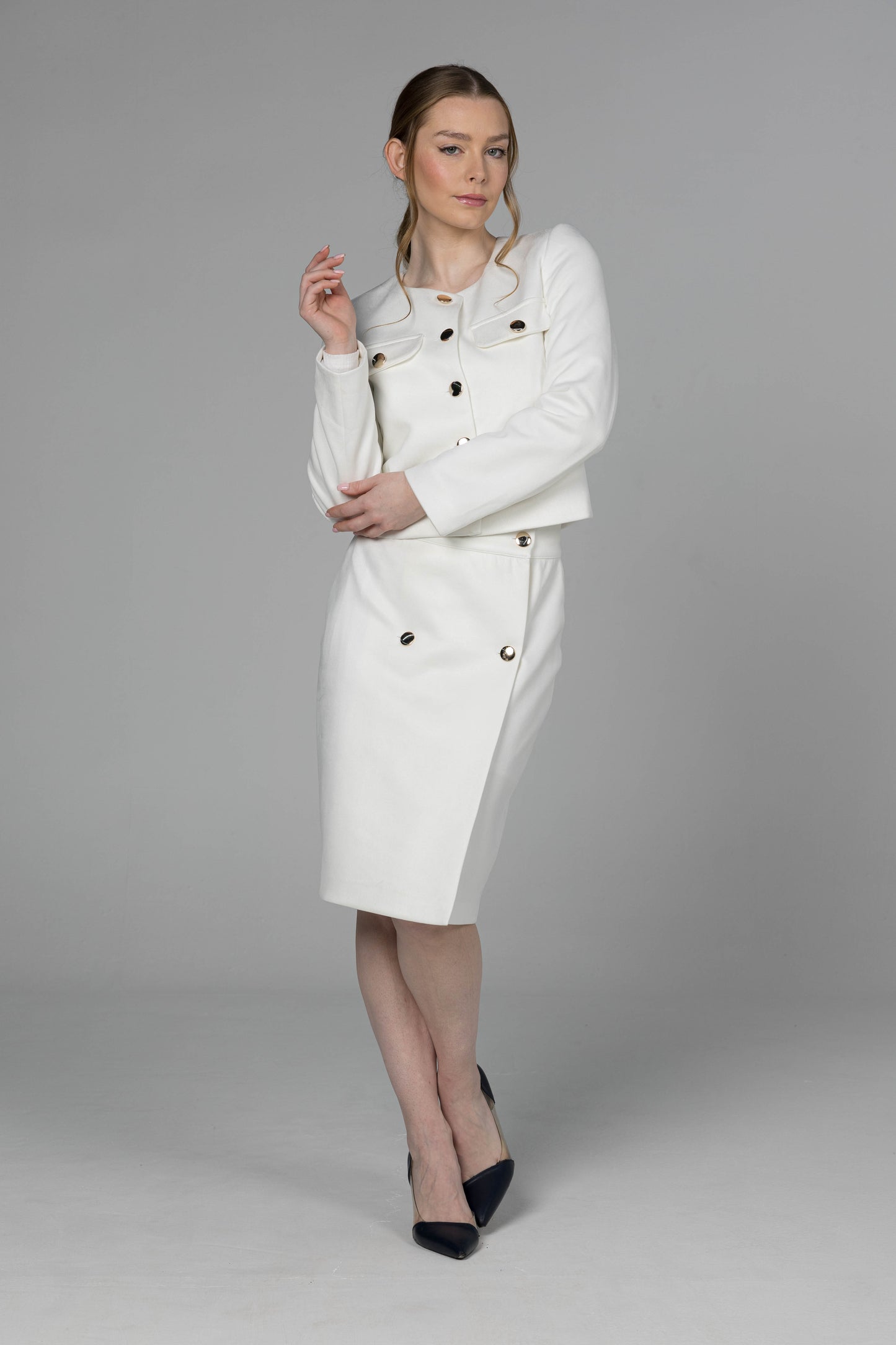 The Parisian Suede Crop Blazer