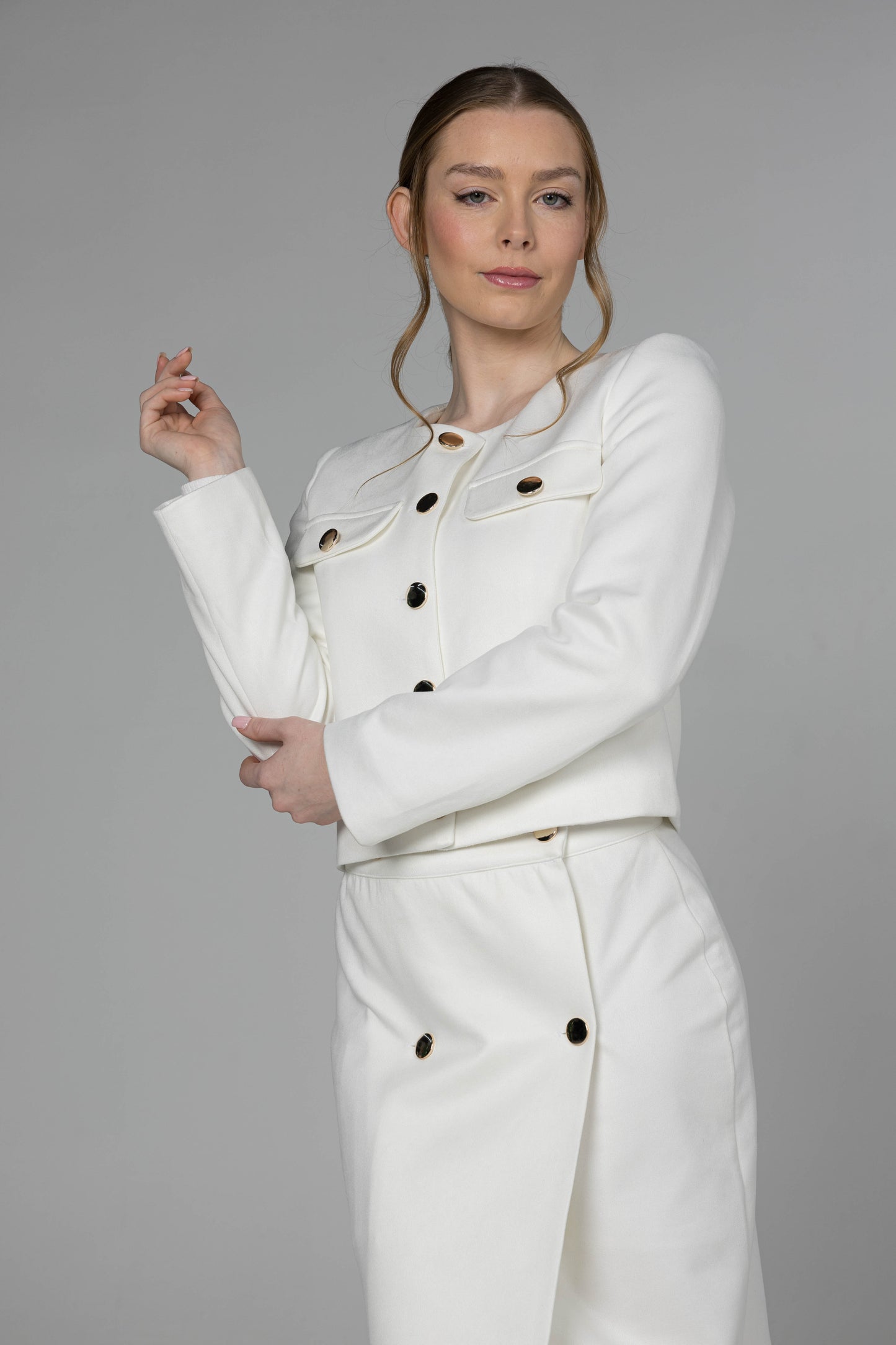 The Parisian Suede Crop Blazer