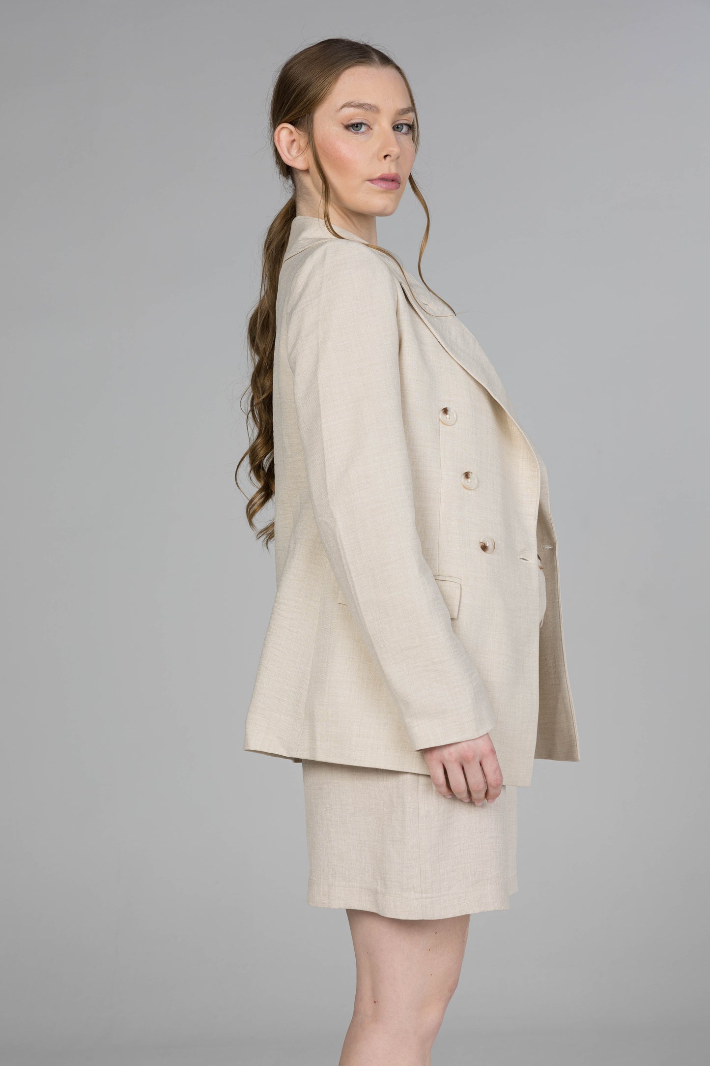 Linen Double-Breasted Blazer